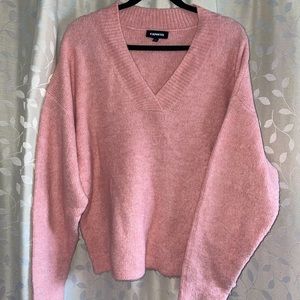 EXPRESS pink v-neck sweater. XS but fits like a L